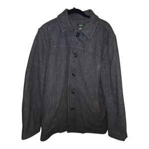 J crew mens wool button up top coat Large